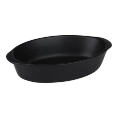 Посудина керамічна жаростійка Alpina овальна 20x12x5 см 470 ml Black (5904501204668)