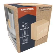 Цифровий будильник Grundig LED з термометром і календарем Light Brown (8711252336756_LBROWN)