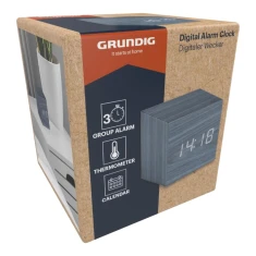 Будильник LED Grundig цифровий з термометром та календарем, Blue (8711252336756)