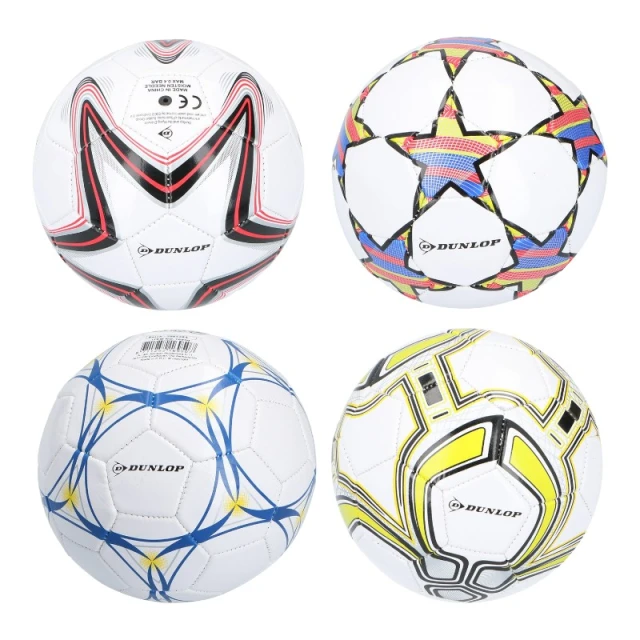 М'яч футбольний тренувальний мініатюрний Dunlop 32 панелі розмір 2 White/Red (5904501204996)