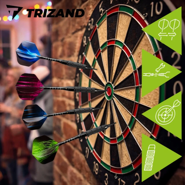 Набір дротиків для дартсу Trizand 12 шт + аксесуари (5904576552671)
