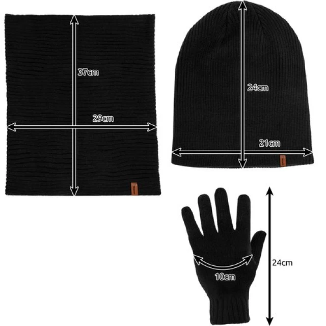 Зимовий комплект шапка + шарф + рукавиці Trizand 3 шт Black (5904576552862)