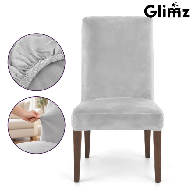 Чохол на стілець оксамитовий Glimz Gray (5904576554040)