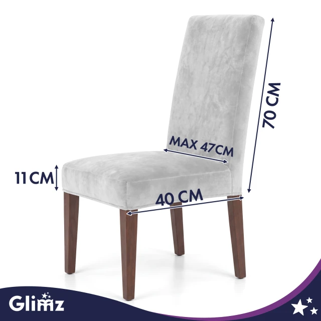 Чохол на стілець оксамитовий Glimz Gray (5904576554040)