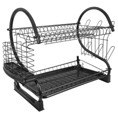 Сушарка для посуду двоярусна Zortiva Black (5904576554095)