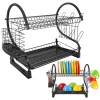 Сушарка для посуду двоярусна Zortiva Black (5904576554095)