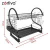 Сушарка для посуду двоярусна Zortiva Black (5904576554095)