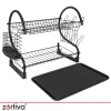Сушарка для посуду двоярусна Zortiva Black (5904576554095)