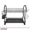 Сушарка для посуду двоярусна Zortiva Black (5904576554095)
