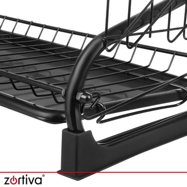 Сушарка для посуду двоярусна Zortiva Black (5904576554095)