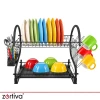 Сушарка для посуду двоярусна Zortiva Black (5904576554095)