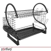 Сушарка для посуду двоярусна Zortiva Black (5904576554095)