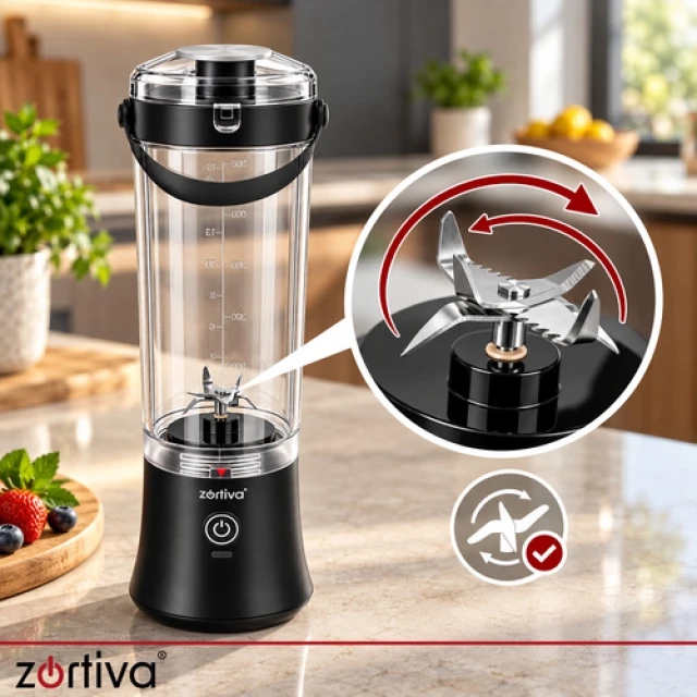 Портативный блендер беспроводной Zortiva 600 мл 150 Вт USB-C (5904576554118)