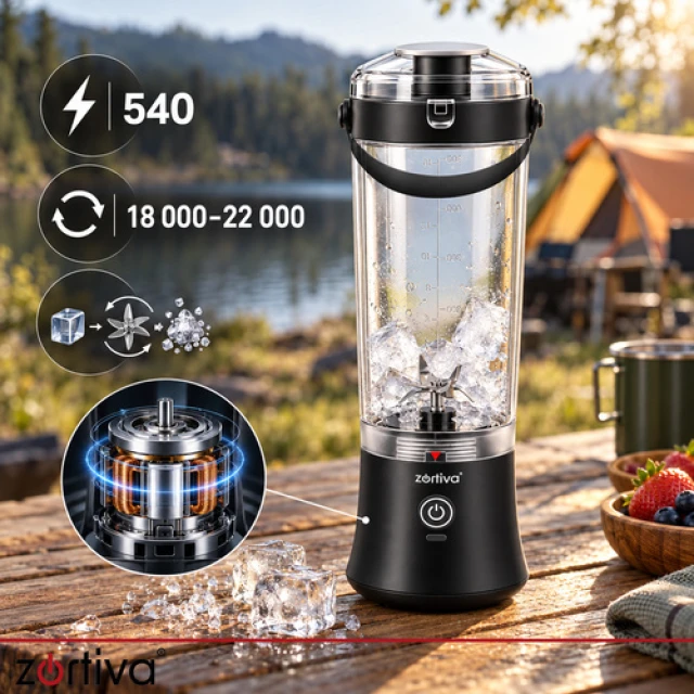 Портативный блендер беспроводной Zortiva 600 мл 150 Вт USB-C (5904576554118)