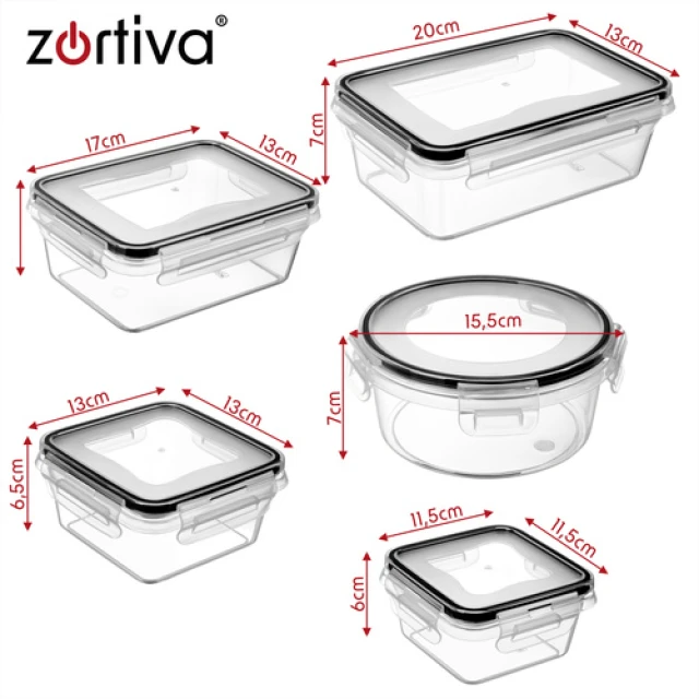Набір контейнерів для їжі Zortiva 12 шт (5904576554156)
