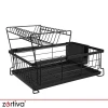 Сушилка для посуды двухъярусная Zortiva 43 см Black (5904576554279)