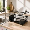 Сушилка для посуды двухъярусная Zortiva 43 см Black (5904576554279)