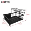 Сушилка для посуды двухъярусная Zortiva 43 см Black (5904576554279)