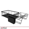Сушилка для посуды двухъярусная Zortiva 43 см Black (5904576554279)
