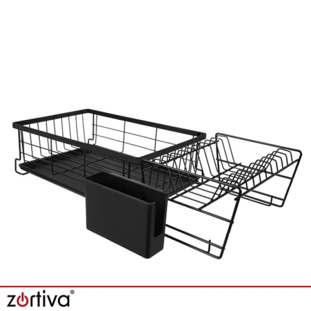 Сушилка для посуды двухъярусная Zortiva 43 см Black (5904576554279)
