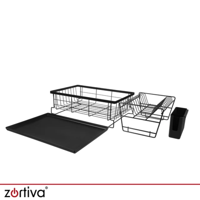 Сушилка для посуды двухъярусная Zortiva 43 см Black (5904576554279)