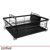 Сушилка для посуды двухъярусная Zortiva 43 см Black (5904576554279)