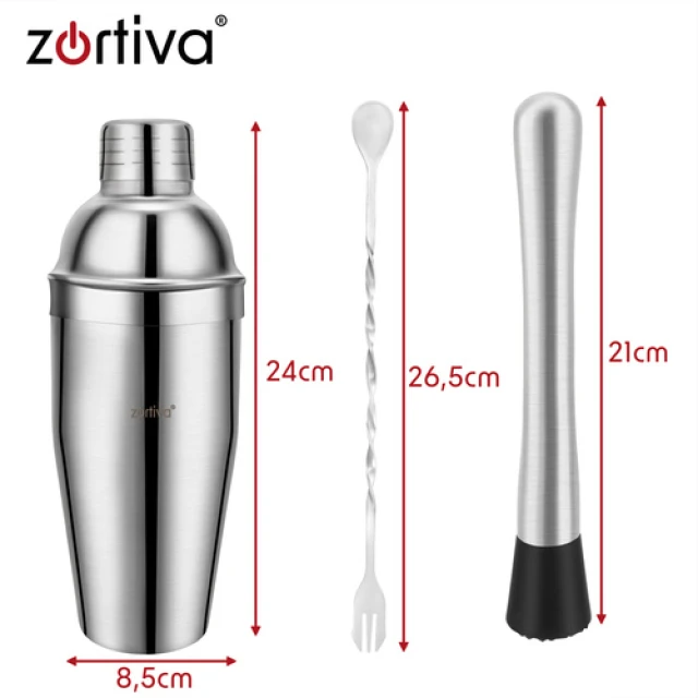 Набор бармена шейкер Zortiva 700 мл 6 в 1 (5904576554477)