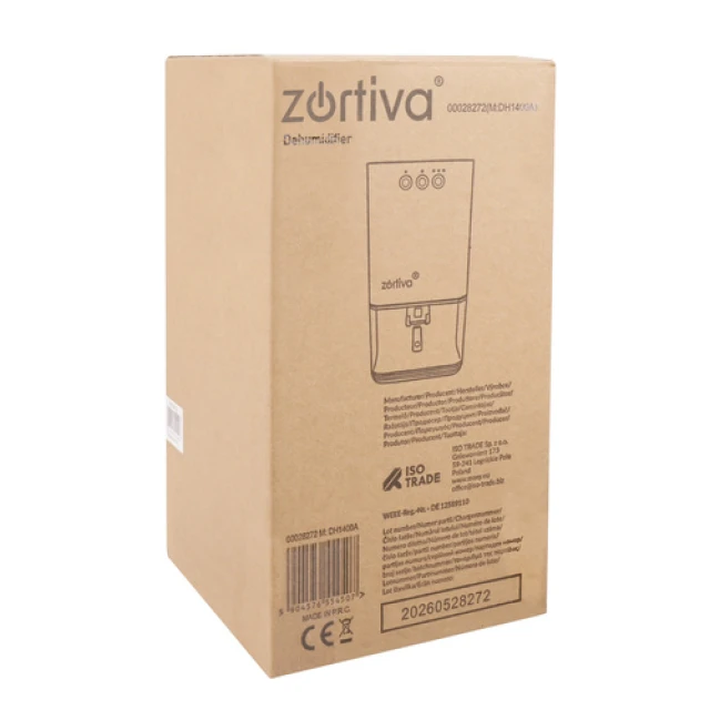 Осушувач повітря Zortiva Serivo 36 Вт 1400 мл 380 мл/24 год LED таймер (5904576554507)