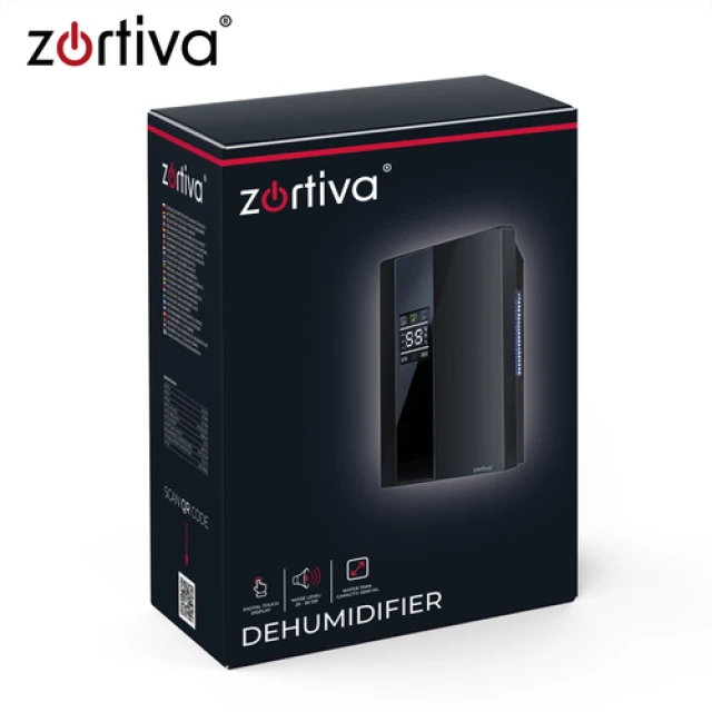 Осушитель воздуха Zortiva 90 Вт 2 л гигростат таймер пульт ДУ до 30 м² (5904576554521)