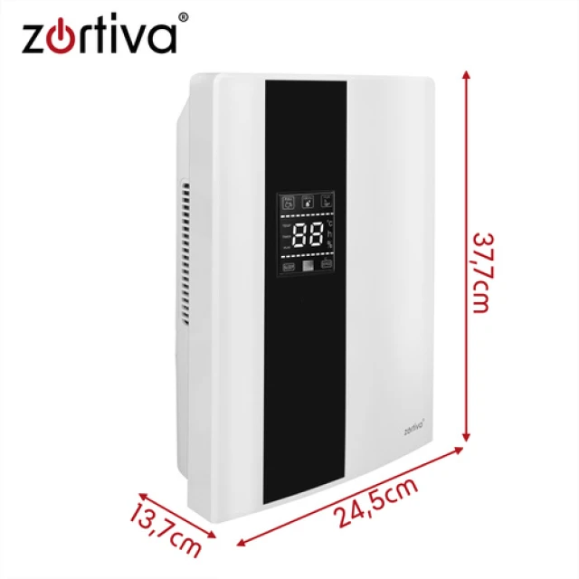 Осушувач повітря Zortiva 90 Вт 2 л гігростат таймер пульт до 30 м² (5904576554538)