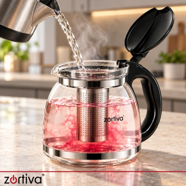 Глечик з заварником скляний Zortiva 2 л (5904576554590)