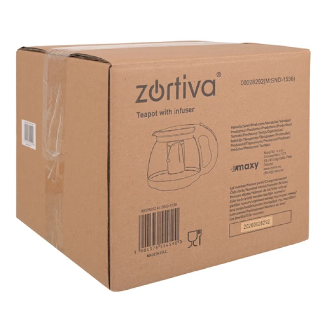 Глечик з заварником скляний Zortiva 2 л (5904576554590)