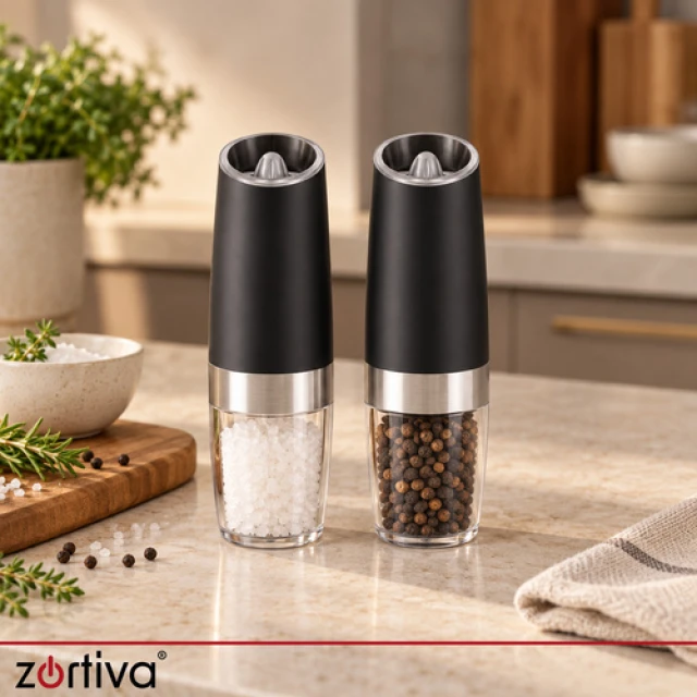 Млинок для спецій електричний гравітаційний Zortiva 2 шт (5904576554644)