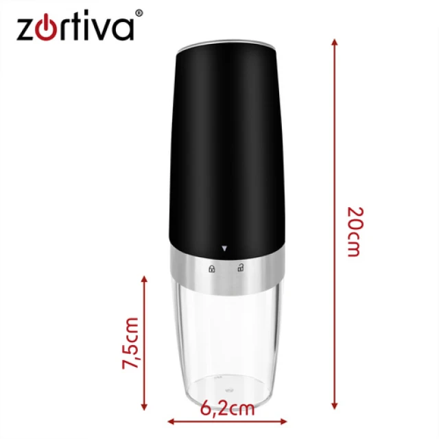 Млинок для спецій електричний гравітаційний Zortiva 2 шт (5904576554644)
