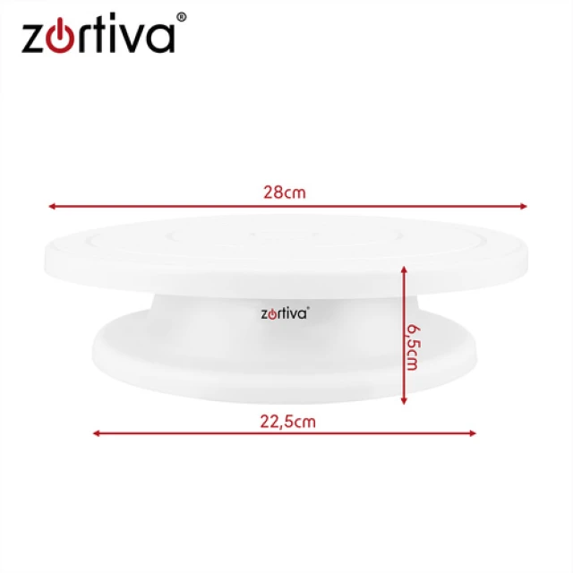 Підставка для торта обертова Zortiva 28 см + 3 шпателі (5904576554675)