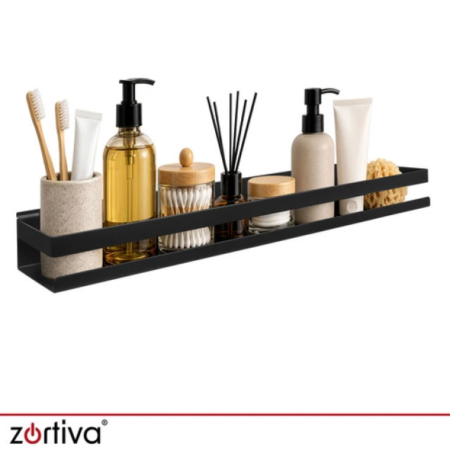 Полиця для ванної кімнати Zortiva 50 см Black (5904576554712)