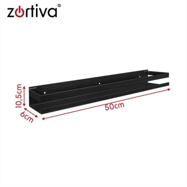 Полиця для ванної кімнати Zortiva 50 см Black (5904576554712)