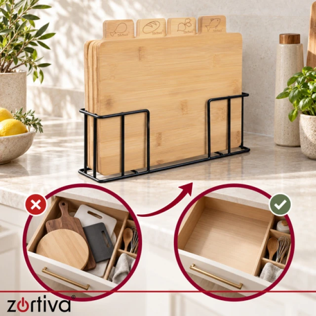 Набір дощок для нарізання бамбукові Zortiva 4 шт 28x20 см (5904576554767)