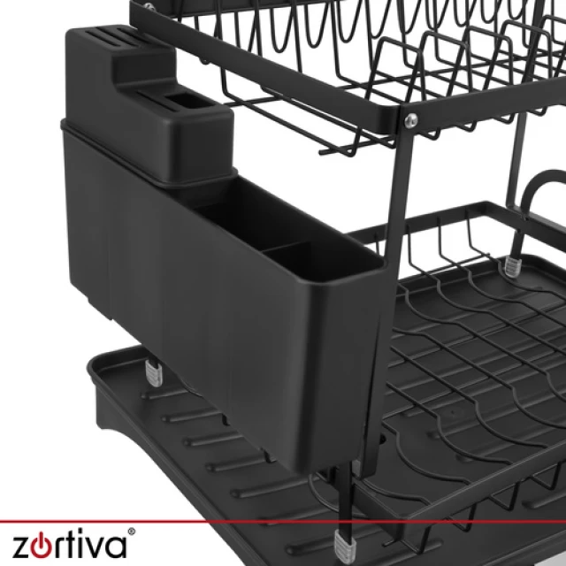 Сушарка для посуду двоярусна Zortiva Black (5904576554828)