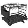 Сушарка для посуду двоярусна Zortiva Black (5904576554828)