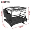 Сушарка для посуду двоярусна Zortiva Black (5904576554828)