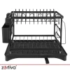 Сушарка для посуду двоярусна Zortiva Black (5904576554828)