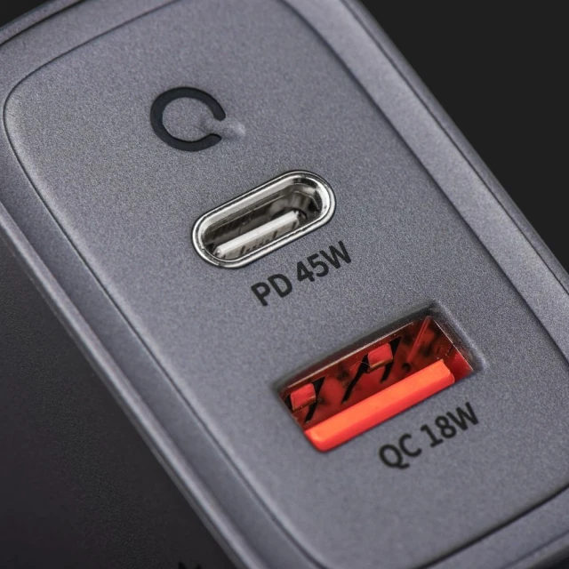 Мережевий зарядний пристрій Forcell F-Energy GaN USB C + USB A QC4.0 PD 4A 45W Grey (5904596231440)