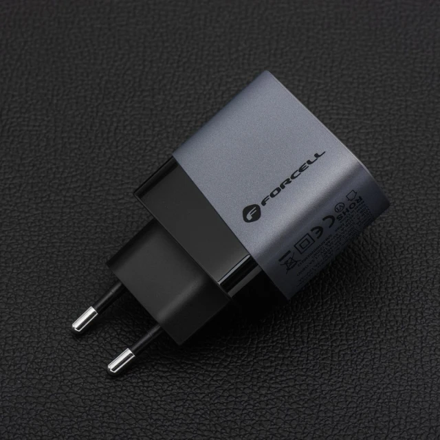 Мережевий зарядний пристрій Forcell F-Energy GaN USB C + USB A QC4.0 PD 4A 45W Grey (5904596231440)