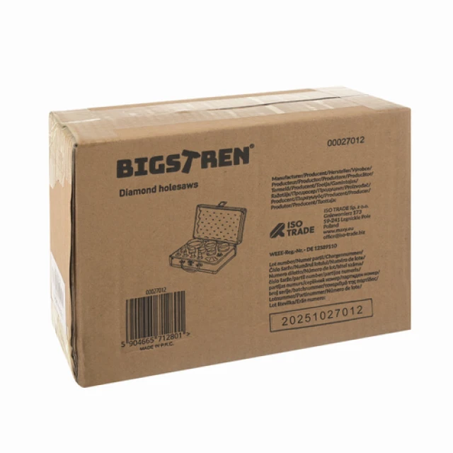Коронки алмазні Bigstren M14 6-68 мм набір 13 шт (5904665712801)