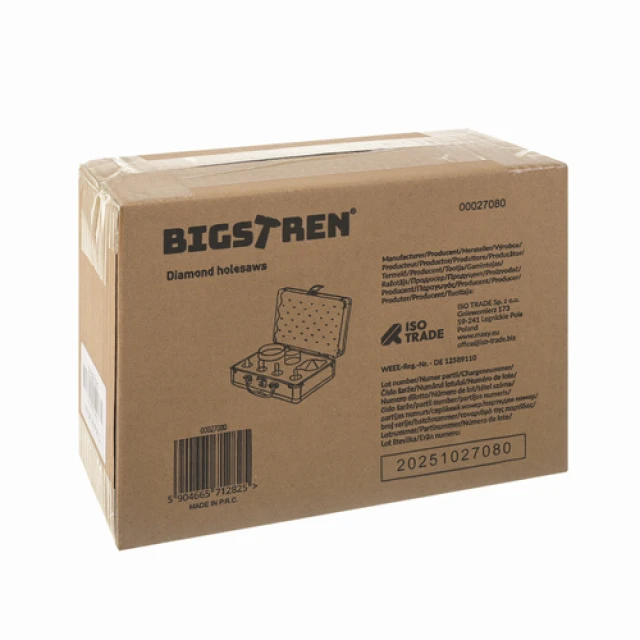 Коронки алмазні Bigstren M14 6-68 мм набір 7 шт (5904665712825)