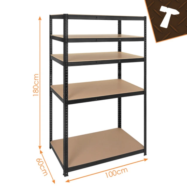 Стелаж складський Bigstren 180x100x60 см Black (5904665712962)