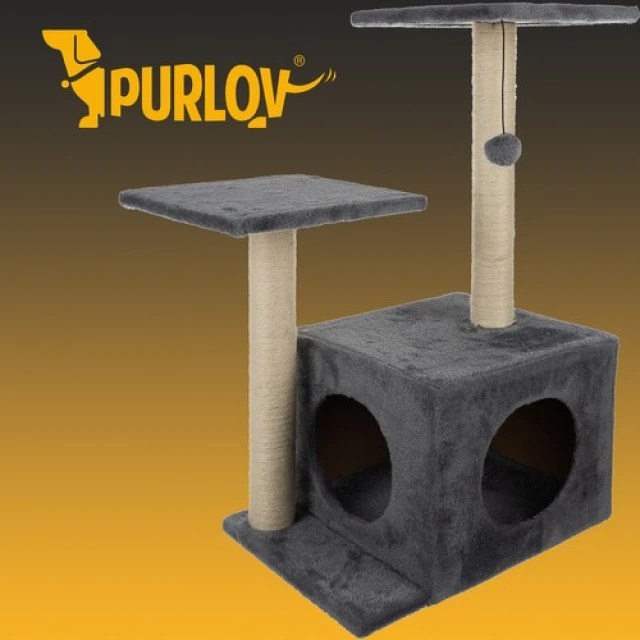 Кігтеточка для котів Purlov 4-поверхова 71 см Grey (5904665713211)