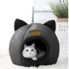 Домик для кошек Purlov плюшевый с ушками Black (5904665713266)