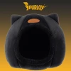 Домик для кошек Purlov плюшевый с ушками Black (5904665713266)